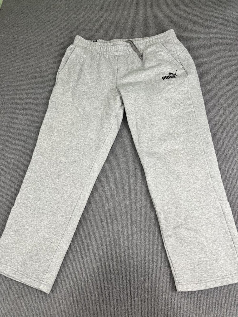 Puma Mens Grey Sweatpants Logo Joggers Elastic Waist XL